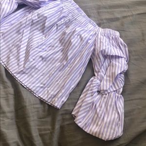 ZARA puffy sleeve light purple shirt! So chic Sz S